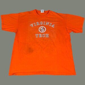 Vintage 90s Jensen Virgina Tech Double Stitch‎ Shirt Adult Size XXL